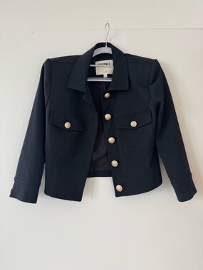 L'AGENCE Black Cropped Kumi Blazer Jacket